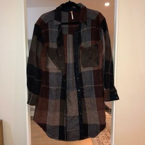 Free People Flannel Coat